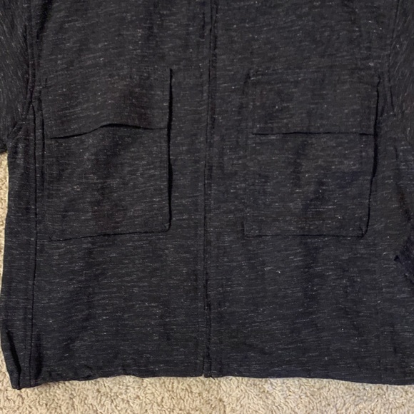 NWT Women’s Max Studio Charcoal Gray Zip-Up Cropped Linen Lightweight Jacket XS - Picture 3 of 10